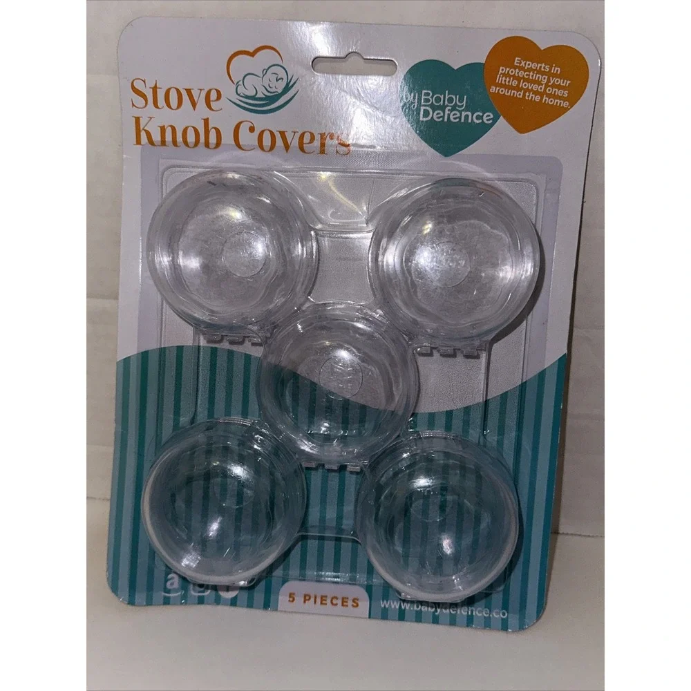 5 Pack Clear Stove Knob Safety Covers - Child Proof Lock for Kids Toddlers Baby